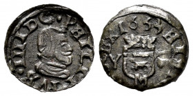 Philip IV (1621-1665). 2 maravedis. 1663. Madrid. Y. (Cal-148). (Jarabo-Sanahuja-tipo M91). Ae. 0,61 g. Scarce. XF. Est...50,00. 


 SPANISH DESCRI...