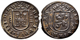 Philip IV (1621-1665). 8 maravedis. 1623. Segovia. (Cal-388). (Jarabo-Sanahuja-F272). Ae. 6,15 g. Almost XF. Est...45,00. 


 SPANISH DESCRIPTION: ...