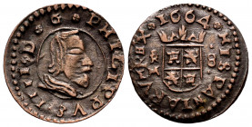 Philip IV (1621-1665). 8 maravedis. 1664. Trujillo. M. (Cal-425). Ae. 1,86 g. Mintmark and assayer on the left. VF. Est...18,00. 


 SPANISH DESCRI...