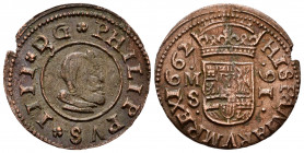 Philip IV (1621-1665). 16 maravedis. 1662. Madrid. S. (Cal-468). Ae. 4,17 g. VF/Choice VF. Est...30,00. 


 SPANISH DESCRIPTION: Felipe IV (1621-16...