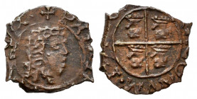 Philip V (1700-1746). 1 dinero. Zaragoza. (Cal-tipo 8). Ae. 0,62 g. Date not visible. VF. Est...15,00. 


 SPANISH DESCRIPTION: Felipe V (1700-1746...