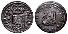 Philip V (1700-1746). 1 maravedi. 1719/1618. Barcelona. (Cal-43 variante). Ae. 2,22 g. The digit 9 of the date is open. Scarce. Almost VF. Est...120,0...