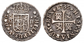 Philip V (1700-1746). 1/2 real. 1735. Madrid. JF. (Cal-184). Ag. 1,47 g. VF/Choice VF. Est...40,00. 


 SPANISH DESCRIPTION: Felipe V (1700-1746). ...