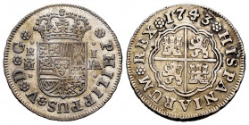 Philip V (1700-1746). 1 real. 1743. Madrid. JA. (Cal-460). Ag. 2,64 g. VF. Est...50,00. 


 SPANISH DESCRIPTION: Felipe V (1700-1746). 1 real. 1743...