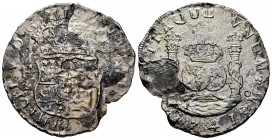 Philip V (1700-1746). 8 reales. 1741. México. MF. (Cal-1458). Ag. 17,90 g. Corrosion from salt water immersion. F. Est...75,00. 


 SPANISH DESCRIP...