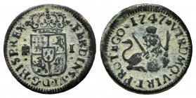 Ferdinand VI (1746-1759). 1 maravedi. 1747. Segovia. (Cal-19). Ae. 1,32 g. VF. Est...20,00. 


 SPANISH DESCRIPTION: Fernando VI (1746-1759). 1 mar...