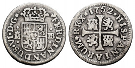 Ferdinand VI (1746-1759). 1/2 real. 1752. Madrid. JB. (Cal-71). Ag. 1,32 g. Choice F. Est...20,00. 


 SPANISH DESCRIPTION: Fernando VI (1746-1759)...