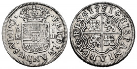 Ferdinand VI (1746-1759). 1 real. 1751. Madrid. JB. (Cal-175). Ag. 2,72 g. Cleaned. VF. Est...35,00. 


 SPANISH DESCRIPTION: Fernando VI (1746-175...