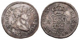 Charles III (1759-1788). 1/2 real. 1772. Madrid. (Cal-157). Ag. 1,36 g. Tone. Almost VF. Est...40,00. 


 SPANISH DESCRIPTION: Carlos III (1759-178...