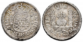 Charles III (1759-1788). 1 real. 1763. México. M. (Cal-413). Ag. 3,31 g. Scratch on obverse and reverse. Choice F. Est...25,00. 


 SPANISH DESCRIP...