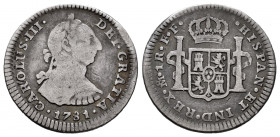 Charles III (1759-1788). 1 real. 1781. México. FF. (Cal-436). Ag. 3,16 g. Choice F. Est...25,00. 


 SPANISH DESCRIPTION: Carlos III (1759-1788). 1...