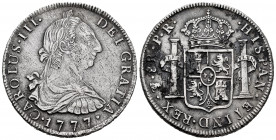 Charles III (1759-1788). 8 reales. 1777. Potosí. PR. (Cal-1174). Ag. 25,91 g. Rust. Choice VF. Est...90,00. 


 SPANISH DESCRIPTION: Carlos III (17...