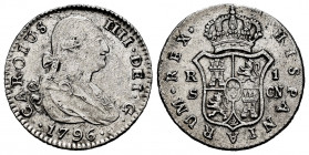 Charles IV (1788-1808). 1 real. 1796. Sevilla. CN. (Cal-538). Ag. 2,91 g. Surface corrosion removed. Almost VF. Est...30,00. 


 SPANISH DESCRIPTIO...