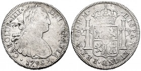 Charles IV (1788-1808). 8 reales. 1798. México. FM. (Cal-961). Ag. 26,57 g. Cleaned. Almost VF. Est...60,00. 


 SPANISH DESCRIPTION: Carlos IV (17...