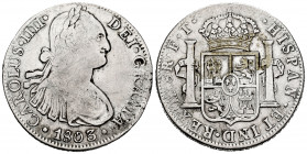 Charles IV (1788-1808). 8 reales. 1803. México. FT. (Cal-977). Ag. 26,53 g. Cleaned. Almost VF. Est...45,00. 


 SPANISH DESCRIPTION: Carlos IV (17...
