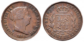 Elizabeth II (1833-1868). 10 centimos. 1856. Segovia. (Cal-174). Ae. 3,70 g. Almost VF. Est...15,00. 


 SPANISH DESCRIPTION: Isabel II (1833-1868)...