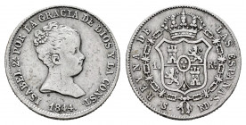 Elizabeth II (1833-1868). 1 real. 1844. Sevilla. RD. (Cal-315). Ag. 1,52 g. Scarce. VF. Est...60,00. 


 SPANISH DESCRIPTION: Isabel II (1833-1868)...