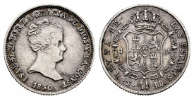 Elizabeth II (1833-1868). 1 real. 1850. Sevilla. RD. (Cal-318). Ag. 1,23 g. VF. Est...20,00. 


 SPANISH DESCRIPTION: Isabel II (1833-1868). 1 real...