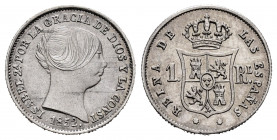 Elizabeth II (1833-1868). 1 real. 1852. Sevilla. (Cal-321). Ag. 1,25 g. Choice VF. Est...25,00. 


 SPANISH DESCRIPTION: Isabel II (1833-1868). 1 r...