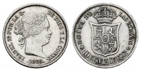 Elizabeth II (1833-1868). 10 centimos de escudo. 1868*6-8. Madrid. (Cal-341). Ag. 1,29 g. AU/XF. Est...70,00. 


 SPANISH DESCRIPTION: Isabel II (1...