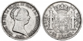 Elizabeth II (1833-1868). 20 reales. 1851. Madrid. (Cal-593). Ag. 25,77 g. Minor nicks. Almost VF. Est...60,00. 


 SPANISH DESCRIPTION: Isabel II ...