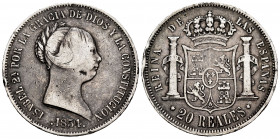 Elizabeth II (1833-1868). 20 reales. 1854. Madrid. (Cal-596). Ag. 25,81 g. Nicks on edge. Almost VF. Est...60,00. 


 SPANISH DESCRIPTION: Isabel I...
