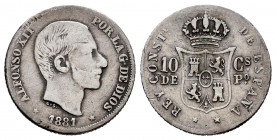 Alfonso XII (1874-1885). 10 centavos. 1881. Manila. (Cal-94). Ag. 2,53 g. F/Choice F. Est...35,00. 


 SPANISH DESCRIPTION: Centenario de la Peseta...