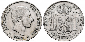 Alfonso XII (1874-1885). 50 centavos. 1885. Manila. (Cal). Ag. 12,95 g. Minor nicks on edge. VF. Est...25,00. 


 SPANISH DESCRIPTION: Centenario d...