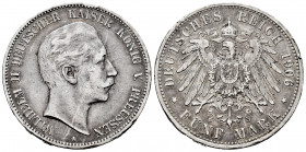 Germany. Prussia. 5 mark. 1906. A. Ag. 27,66 g. Knocks. Almost VF. Est...30,00. 


 SPANISH DESCRIPTION: Alemania. Prussia. 5 mark. 1906. A. Ag. 27...