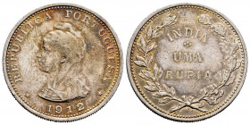 Portuguese India. 1 rupee. 1912/1. (Km-18). Ag. 11,60 g. Clear overdate. Tone. VF/Almost VF. Est...35,00. 


 SPANISH DESCRIPTION: India Portuguesa...
