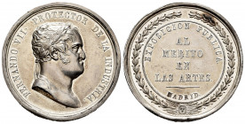 Ferdinand VII (1808-1833). Medal. 1827. Madrid. (Vives-355). Rev.: AL MERITO EN LAS ARTES. Ag. 47,68 g. Awarded at the Madrid Public Exhibition of 182...
