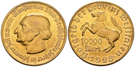 Germany. 10000 mark. 1923. (Jaeger-20a). 30,82 g. XF. Est...40,00. 


 SPANISH DESCRIPTION: Alemania. 10000 mark. 1923. (Jaeger-20a). 30,82 g. EBC....