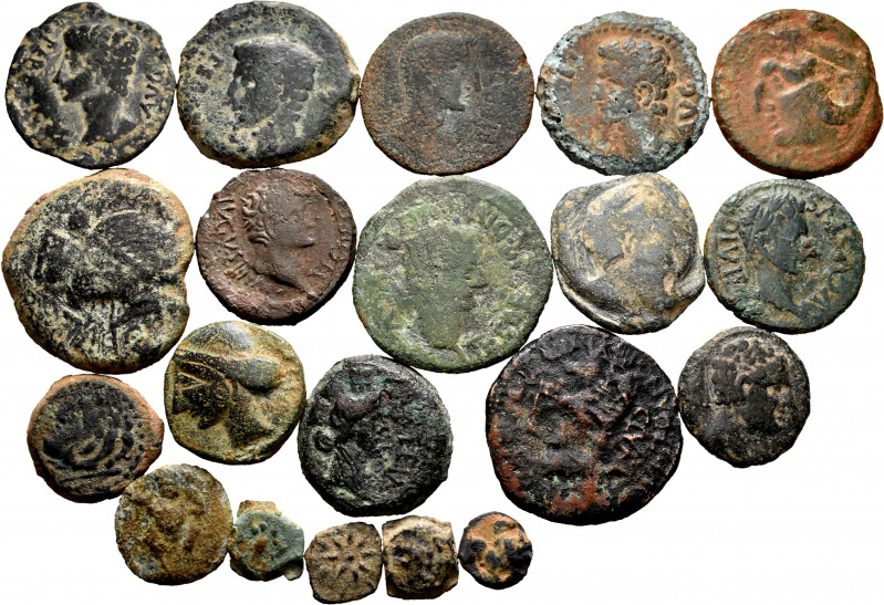 Lot of 20 different Iberian bronze coins. Different values and mints. Malaka, Il...