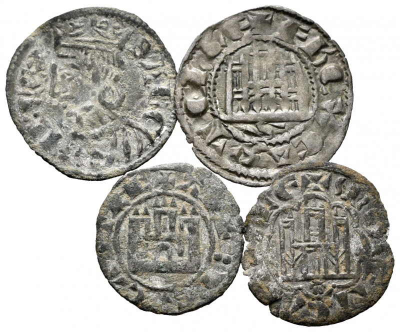 Lot of 4 coins from the Kingdom of Castile and Leon. Different values, Kings and...