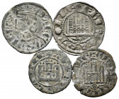Lot of 4 coins from the Kingdom of Castile and Leon. Different values, Kings and mints: Burgos, Coruña, Sevilla and No mint. Go. TO EXAMINE. Almost VF...