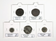 Lot of 5 copper coins of Philip IV. TO EXAMINE. Almost VF/Choice VF. Est...60,00. 


 SPANISH DESCRIPTION: Lote de 5 monedas de de cobre de Felipe ...
