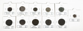Lot of 11 coins of Philip V. All coppers except 1 silver coin. TO EXAMINE. F/Choice F. Est...60,00. 


 SPANISH DESCRIPTION: Lote de 11 monedas de ...