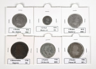 Lot of 6 different coins, from Charles IV to Ferdinand VII. All in silver except 1 copper. TO EXMINATE. F/Choice F. Est...60,00. 


 SPANISH DESCRI...