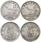 Lot of 2 coins of 2 pesetas 1870 (*18-73, *18-74). TO EXAMINE. VF. Est...25,00. 


 SPANISH DESCRIPTION: Lote de 2 piezas de 2 pesetas 1870 (*18-73...