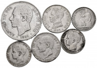 Lot of 6 silver coins of the Centenary of the Peseta. TO EXAMINE. Choice F/Choice VF. Est...60,00. 


 SPANISH DESCRIPTION: Lote de 6 monedas de pl...