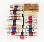 Lot of FNMT coins; 1 box with 400 pieces of 50 cents 1966 (box slightly deteriorated), 9 cartridges of 1 peseta issue 19-12-75, 1 cartridge of 1 peset...