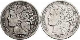 Peru. Lot of 2 pieces of 1 peseta 1880. TO EXAMINE. Choice F. Est...40,00. 


 SPANISH DESCRIPTION: Perú. Lote de 2 piezas de 1 peseta 1880. A EXAM...