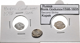 Lot of 3 Russian coins. Kopek type of Boris Godunov 1598-1605. Ag. TO EXAMINE. Almost VF/VF. Est...60,00. 


 SPANISH DESCRIPTION: Lote de 3 moneda...