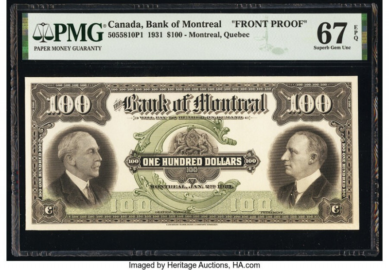 Canada Montreal, PQ- Bank of Montreal $100 2.1.1931 Pick S557 Ch.# 505-58-10P1 F...