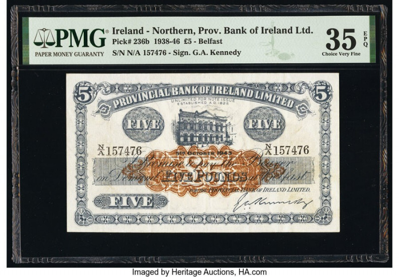 Ireland - Northern Provincial Bank of Ireland Limited 5 Pounds 1938-46 Pick 236b...