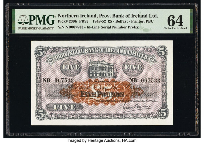 Ireland - Northern Provincial Bank of Ireland Limited 5 Pounds 1948-52 Pick 239b...