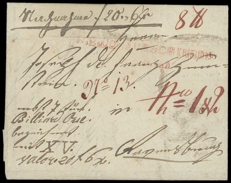 Vorphilatelie
Baden
1810, früher Nachname-Auslands-Paketbrief von Donauesching...