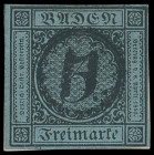 Stempel
Baden
"11" Uhrradstempel, ideal zentrisch auf 3 Kreuzer schwarz auf blau, geschnitten, auf kleinem Kabinett-Briefstück.