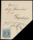 Markenausgaben
Bayern
1850/58, 3 Kreuzer Type II, Platte 5, Kabinett-Randstück (an drei Seiten gerissen statt geschnitten) auf ganz ungewöhnlich gef...