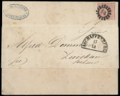 Markenausgaben
Bayern
1850, 1 Kreuzer rosa, Platte I, breitrandig, mit sauberem gMR "14" und Aufgabe-HKS "ASCHAFFENBURG 17 12" auf vollständiger Str...